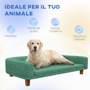 Divano per Cani Taglia Grande 98x67x25 cm con Cuscino Sfoderabile Verde Chiaro