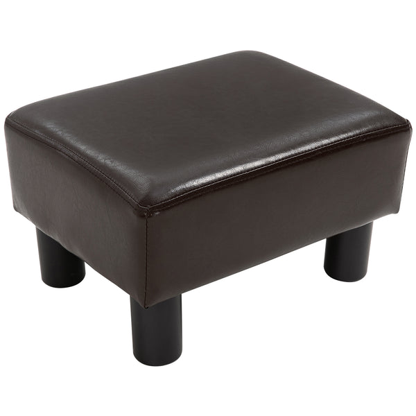 sconto Pouf Poggiapiedi Imbottito 40x30x24 cm in Similpelle Marrone