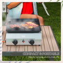 Piastra Barbecue a Gas con 2 Bruciatori Piano Antiaderente e Potenza 4.8kw Argento-6