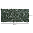 Rotolo di Siepe Artificiale per Balcone e Giardino 300x150 cm in PE Anti-UV con Foglie Verde Scuro -3