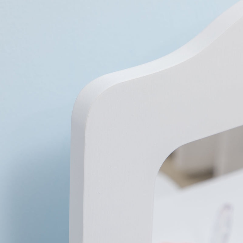 Toeletta Trucco per Bambine Consolle e Sgabello Bianco e Colore Legno   