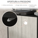 Credenza Moderna con 2 Armadietti 121x37x75 cm Nero e Grigio 