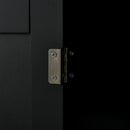 Carrello da Cucina 121x46x91 cm 2 Cassetti 3 Ante con Ruote Nero