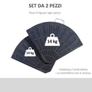 Set 2 Pesi per Ombrellone a Base a Croce 66x47x4,2 cm da 28 kg Totali Design a Ventaglio in Colofonia Bronzo 