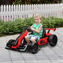 Go Kart Elettrico per Bambini 24V 12km/h con Seggiolino Regolabile Rosso  