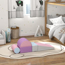 Set 5 Blocchi Costruzioni Morbide per Bambini 1-3 Anni in Finta Pelle e Schiuma Multicolore Rosa    