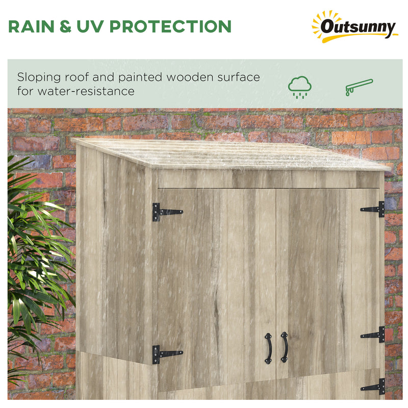 Casetta Box da Giardino 120x57x183 cm in Legno Naturale