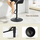 Set 2 Sgabelli Girevoli Imbottiti ad Altezza Regolabile con Schienale 52,5x53x86,5-108 cm Nero e Grigio Chiaro   