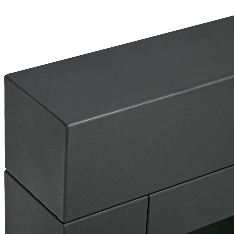 Camino a Bioetanolo da Pavimento 73x20x75 cm Bruciatore da 0,9L in Acciaio Verniciato  Nero Opaco 