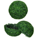 Set di 2 Piante Arteficiali Finte Sfera di Bosso Ø50 cm per Interno ed Esterno Verde