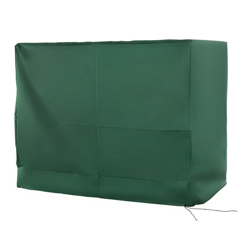 Copertura per Dondolo da Giardino a 3 Posti 240x133x185 cm Tessuto Oxford con Chiusura a Corda Verde   Verde