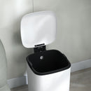 Pattumiera a Pedale 12 Litri 24,5x32x34,5 cm con Chiusura Silenziosa in Metallo e PP Bianco
