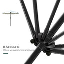 Ombrellone da Giardino Ø266x248,5 cm Inclinabile con Manovella Bianco Crema  