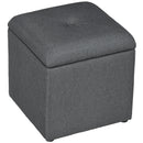 Pouf Contenitore 39x39x39 cm in Tessuto Teddy Grigio  