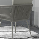 Set da Giardino 2 Sedie in Stile Boho e Tavolino in Vetro in Rattan Grigio Chiaro   