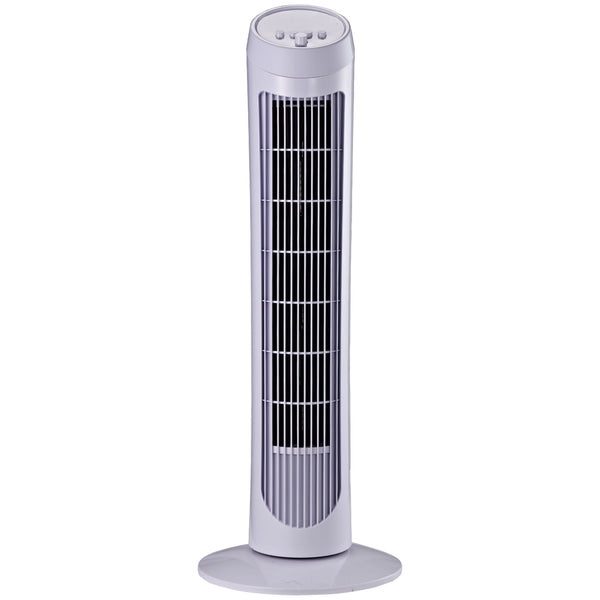 online Ventilatore a Torre Oscillante da 45W a 3 Velocità 27x27x75 cm in ABS Bianco