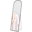 Specchio da Terra e Parete Moderno con Supporto Pieghevole 50x161,5 cm in Lega di Alluminio Nero-1