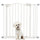 Cancelletto per Cani Estensibile 74-87x78 cm con 2 Blocchi e Chiusura Automatica in Metallo e Plastica Bianco