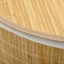 Cesto Portabiancheria con Coperchio 38x38x57 cm in Bambù e Tessuto Colore Legno