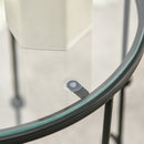 Set 2 Tavolini da Caffè Impilabili in Metallo e Vetro Temperato Neri