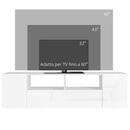 Mobile TV Fino a 60"" 137x35x42 cm in Legno Truciolare Bianco Lucido