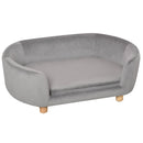 Cuccia Divano per Cani e Gatti Taglia Piccola 86x55x33 cm Grigio Chiaro 