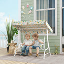 Dondolo per Bambini da Giardino a 2 Posti 112x75x120 cm con Cinture di Sicurezza Bianco   