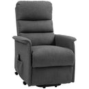 Poltrona Alzapersona Elettrica 1 Motore con 8 Punti Vibranti 62,5x93x97 cm 4 Modalità di Massaggio e Riscaldamento Grigia