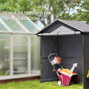 Tenda Garage per Bici e Moto Capanno da Giardino con Porta Avvolgibile 112x200x200 cm Grigio Scuro  