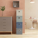 Set 4 Scatole per Armadi Pieghevoli con Coperchio in Tessuto 30x30x29cm 