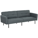 Divano Letto Clic Clac 200x77x72 cm con Schienale Regolabile in Tessuto Effetto Lino Grigio   