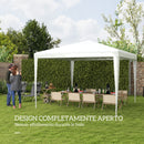 Gazebo da Giardino 293x293 cm Pieghevole e Portatile con Copertura Anti UV Bianco  