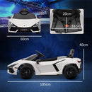 Macchina Elettrica per Bambini Licenza Lamborghini Revuelto 12V Guida Manuale e Telecomando Bianco 