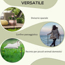 Recinzione Esterna a 5 Pannelli 305x62 cm Configurabile in Metallo Nero   