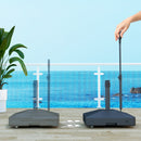 Base per Ombrellone Riempibile 60x60x100 cm con Maniglia e Ruote in HDPE Nero  