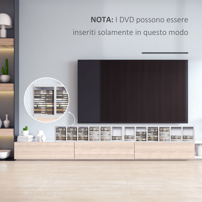 Set 2 Librerie Scaffale porta CD e DVD 21x22,5x88,5 cm a 12 Ripiani Totali per 204 CD    