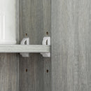 Armadietto a Specchio per Bagno con Ripiani Regolabili 3 Porte e Mensola 90x15x75 cm Grigio   