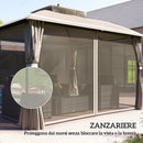 Gazebo da Giardino 370x303x290 cm Tende Laterali e Zanzariere Beige   