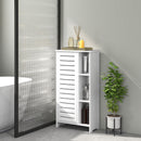Mobile Bagno con Armadietto Chiuso 48x24x96,5 cm a 3 Livelli e 3 Ripiani Aperti in Legno Bianco    