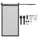 Kit Porta Scorrevole 90kg max Salvaspazio 244x0,5x4 cm in Acciaio al Carbonio con Accessori Nero