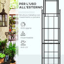 Arco da Giardino 153x40x210 cm In Metallo Nero