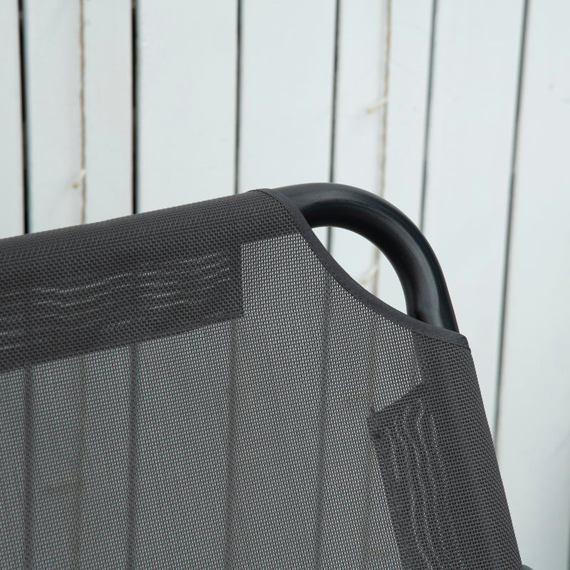 Dondolo da Giardino 2 Posti 144x117x173 cm con Tettuccio Regolabile e Cuscini in Acciaio e Poliestere Grigio 