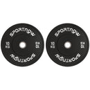 Set 2 Dischi Pesi da 10kg con Foro da 2"/5 cm per Manubri e Bilancieri in Gomma Nero   