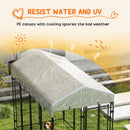 Recinto per Cani da Esterno con Tetto 239x121x183 cm in Metallo Argento