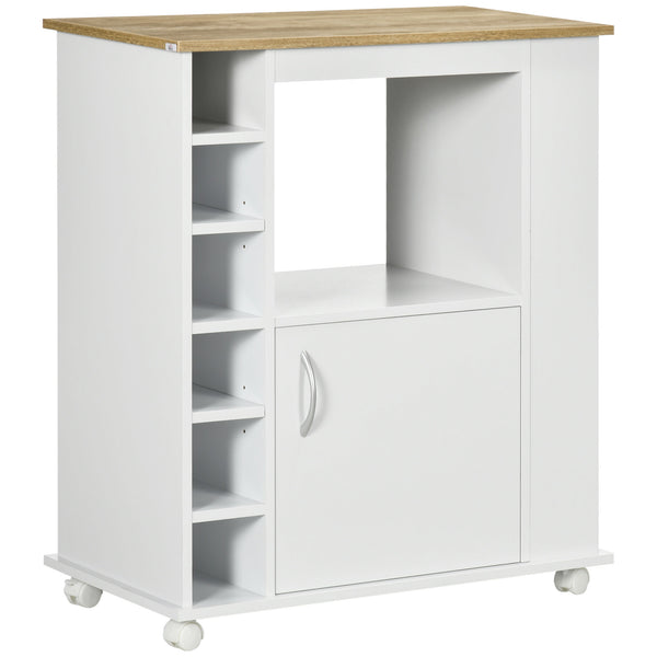 Carrello da Cucina con Armadietto e Ripiani Regolabili 75x39,5x88 cm Bianco prezzo