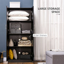 Armadio 2 Ante 4 Ripiani  80x40x180 cm in Legno MDF Nero