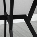 Tavolo Rotondo da Pranzo per 2 Persone Ø90 cm in Legno e Acciaio Nero e Marrone