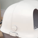 Lettiera per Gatti Chiusa 58x46x39 cm con Gattaiola e Paletta in PP Grigio Chiaro e Bianco  