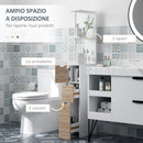 Mobile Colonna Bagno Salvaspazio  15x33x136 cm con Armadietto e Ripiani Legno e Bianco   