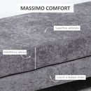 Panca Fondo Letto Imbottita a 2 Strati 121x50,5x46,5 cm in Tessuto Effetto Velluto Grigio Scuro  